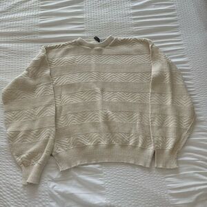 Vintage Andhurst Crewneck textured cream oversized sweater size XL